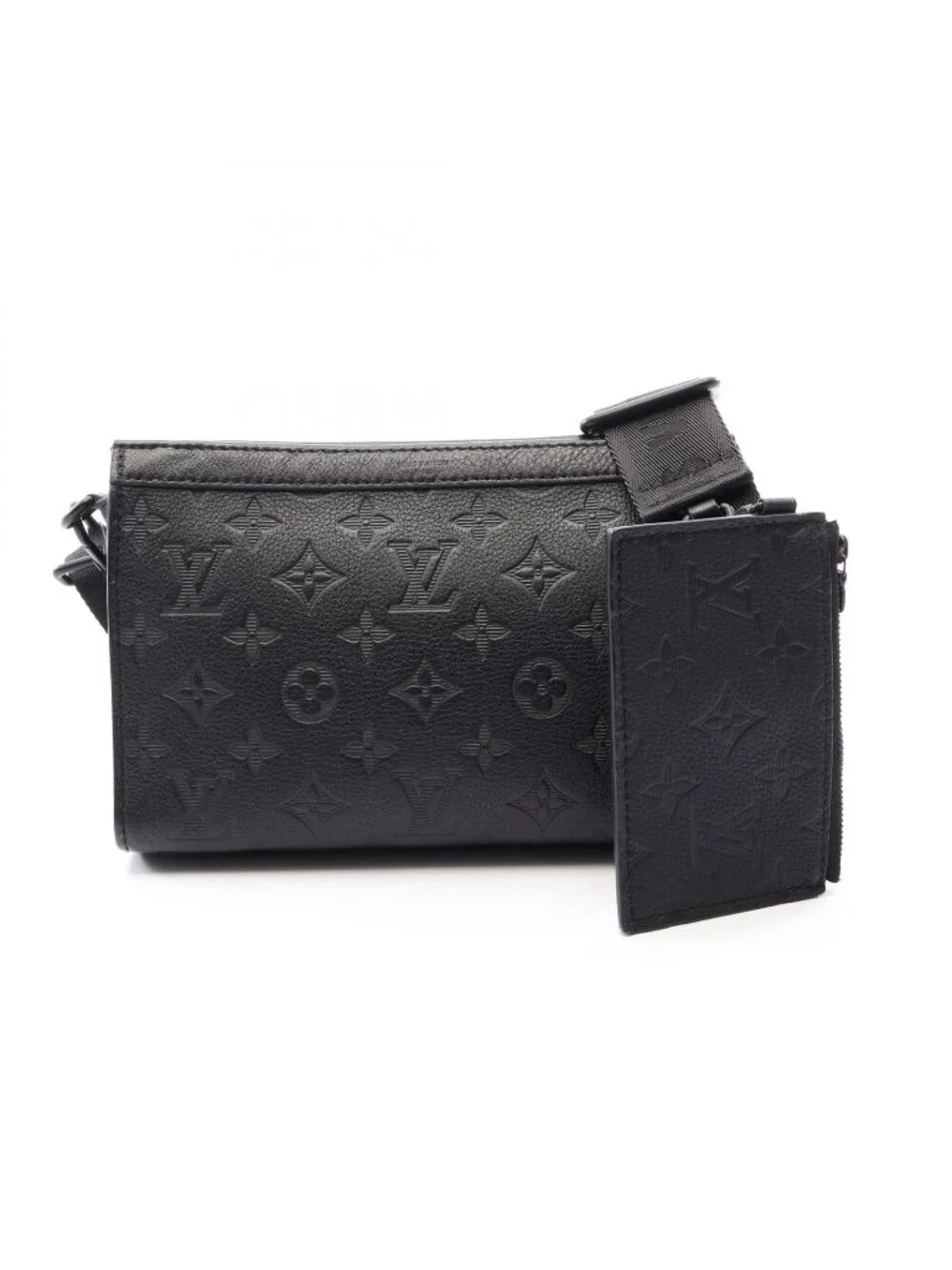 Louis Vuitton Shoulder Bag Gaston Wearable Wallet Monogram Shadow Noir Leather